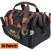 WELKINLAND 30-Pockets Canvas tool bag, 14-Inch Heavy Duty tool bag,