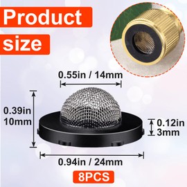 PAGOW 8 Pcs Hose Filter Washers, Stainless Steel Inlet Hose Screen Washer with Strainer, Fittings for 3/4" Garden Hose Connector & 5/8" Washing Machine