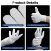 HIT 3 Pairs White Cotton Gloves For Dry Hands Sleeping