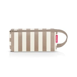 reisenthel Summerstripes Coffee Boxy Cosmetic Case - Ideal Travel Companion with Lots of Storage Space. 2 Inner Pockets for More Order
