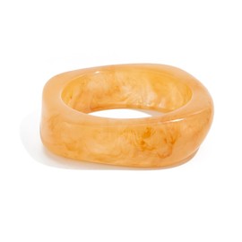 PAIOJVN Trendy Colorful Chunky Square Acrylic Resin Bangle Bracelet Plastic Wide Geometric Transparent Wristbands Cuff Bracelet for Women Holiday Jewelry-Orange