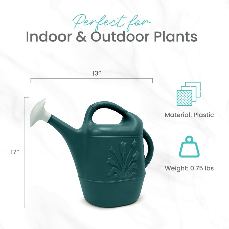 Union Products Watering Can, 2 Gallon Plastic Gardening Water Jug