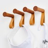 Adhesive Wall Hooks 6Pack Wood Hat Hooks Coat Rack Wall