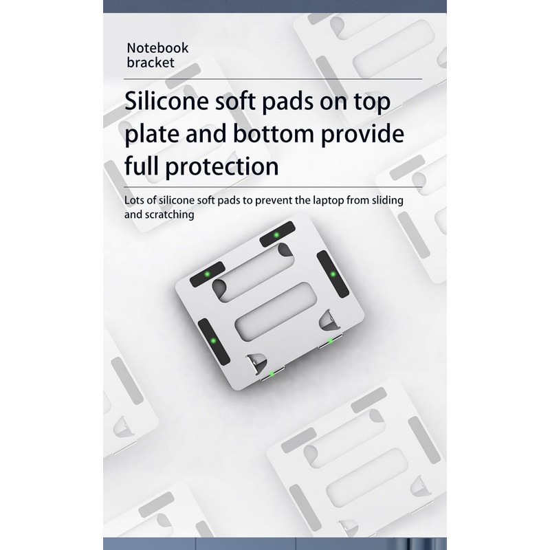 OneCut Adjustable Laptop Stand, Aluminium Alloy, Height-Angle Adjustable, Silver