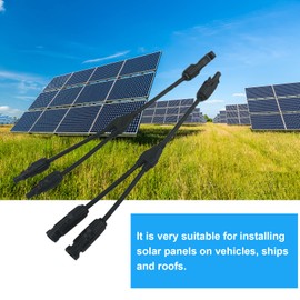Solar Connector Y Branch Parallel Adapter Cable 2 to 1, Solar Cable Y-Splitter (1 to 2), 2 Pcs Solar PV Parallel Adapter Y Cable Connector, 2PCS PV Solar Panel Extensions Cable