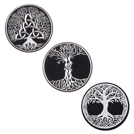 3 Pcs The Tree of Life Patch Glow in Dark Norse Myth Embroidery Funny Patches Military Fastener Iron On Sew On Applique Emblem Tactical Patches for Backpacks,Jacket,Clothes,Jeans,Hats,Vest,Bags