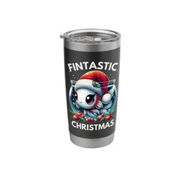 Cute Fish Santa's Hat Family Aquatic Pet Fintastic Christmas Stainless Steel Insulated Tumbler