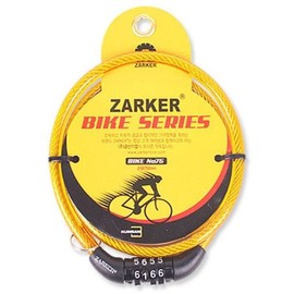 Zaker Bicycle Lock 75 (Random Color: Yellow, Gray, Blue, Red, Green) 0.8x75cm / Wire Lock Motorcycle Lock Anti-theft / 자커 자전거열쇠75(노.회.파.빨.녹 색상램덤)0.8x75cm/와이어락 오토바이 자물쇠 자물쇄 도난방지