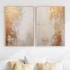 Eeuqiauot Beige and Gold Canvas Wall Art Abstract Gold Painting