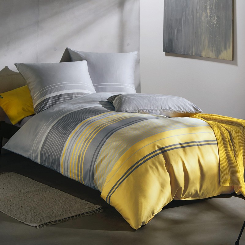 Erwin Müller Bed Linen, Duvet Cover, Pillowcase Mako Satin Stripes