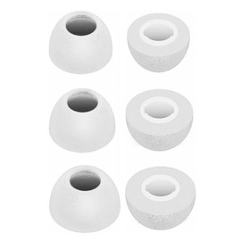 A-Pcas 214W3P Earpiece for JBL WAVE BUDS LIVE PRO 2 Polyurethane Foam Material Noise Cancelling Memory Foam Earpiece [S/M/L, 3 Pairs Silver]