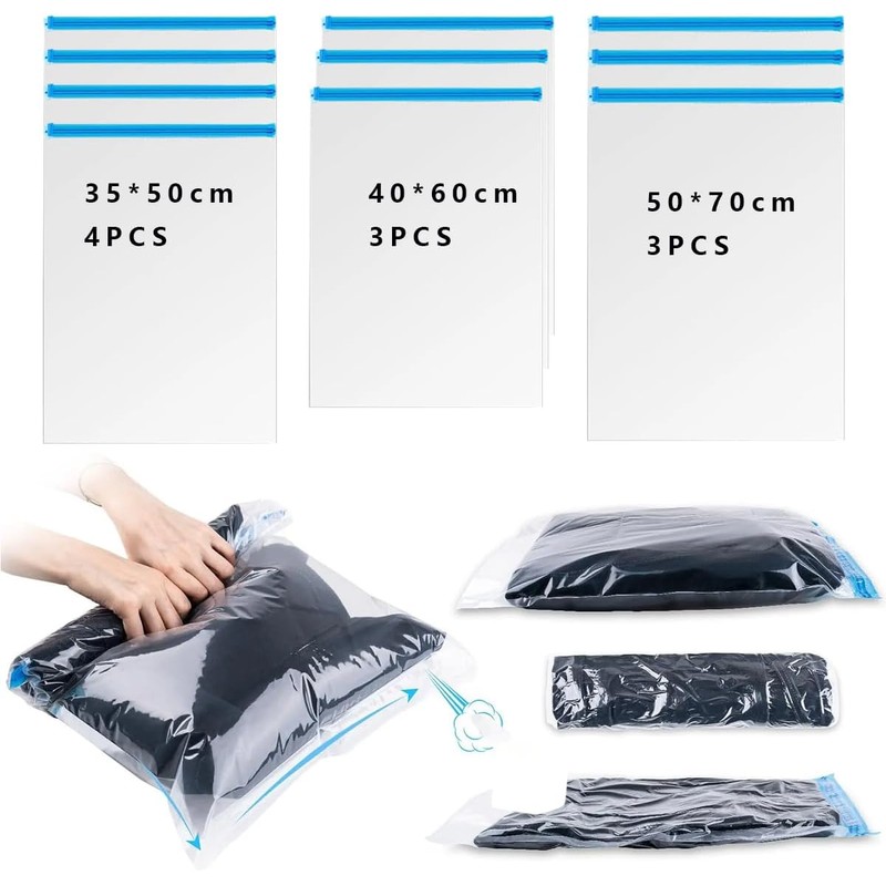 10 bolsas de Almacenamiento al vacio. Bolsas enrollables para ahorrar