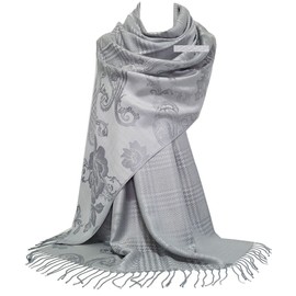 GFM Floral Pashmina Scarf (FRL3), 2023-chbh-silver-grey