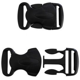 AERZETIX - C68275-10 Set - Backpack Clips - Opening 27 mm - Straps for Shoulder Strap Belt Craftsman Bag Decoration - Colour Black - Made of Plastic, black