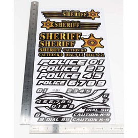 Sticker Police Sheriff Style RC Car Truck Decal fit Most 1/10 1/8 Scale