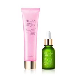 Almard Cherra Brillio 0.5 fl oz (15 ml) + Face Wash & Cleansing Gel, 5.3 oz (150 g) (Approx. 1.5 Months Worth) / Eggshell Membrane Beauty Essence Wrinkle Improvement