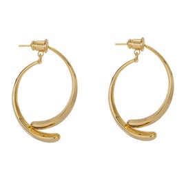 FRCOLOR 1 Pair Dangle Earrings for Women Curved with Pins Elegant Front Back Linear Style for Daily Wear and Special Occasions