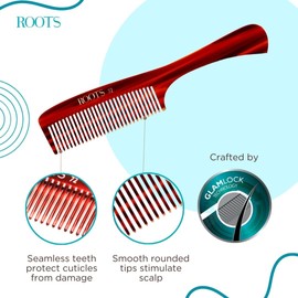 Roots - Brown Comb For Hair - Wide Tooth Comb - Comb With Handle