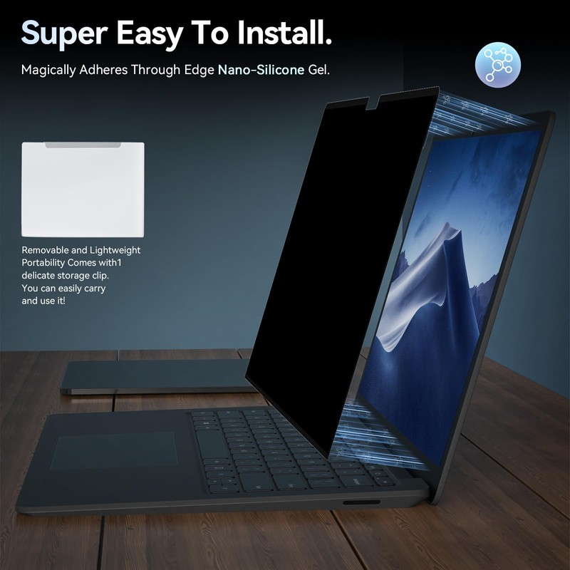 Privacy Filter Compatible with 13.5 Inch Surface Laptop 5/4/3/2/1,Easy On/Off