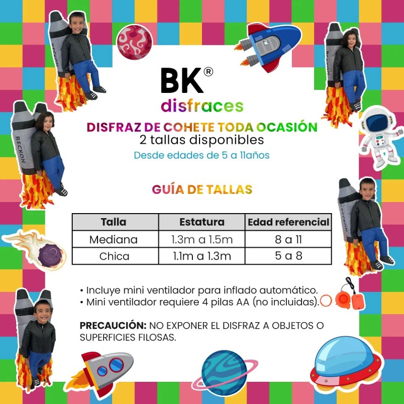 Disfraz Inflable De Halloween Cohete Espacial Rocket Nave Space Toda