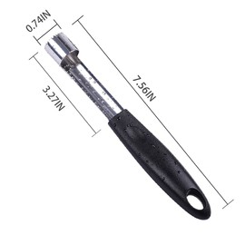 2PCS Apple Cupcake Corer, Fruit Vegetable Core Remover, Profession Healthy Stainless Steel Apple Remover Household Kitchen Tool for Fuji, Pears, Bell Peppers - Black