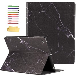 UUcovers Smart Multi-Angle Stand PU Leather Folio Cover Trifold Hard Back Shockproof Shell with Auto Wake/Sleep for 2nd, 3rd, 4th Generation 9.7", Brown Marble