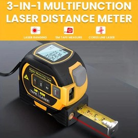 Precision 3-in-1 Laser Tape Measure - Measurement Range: 80m