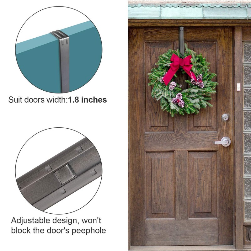 Myfolrena Adjustable Wreath Hanger from 15"-24", Metal Wreath Hook for