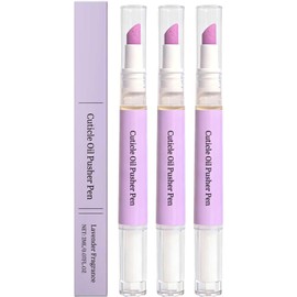 Lápiz de aceite para cutículas con empujador de cutículas de cerámica, lápiz para el cuidado de las uñas para remover padrastros y reparar cutículas, lápices aceites removedores cutículas suave (3PC)