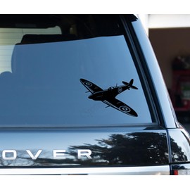 Spitfire Silhouette Vinyl Decal Sticker 6 inch Wide (Black)