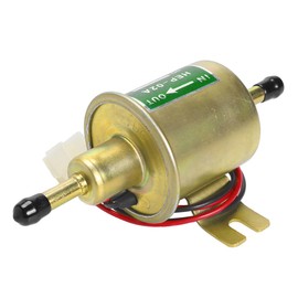 Car Electric Fuel Pump, 12V Transfer Inline Fuel Pump, Low-Pressure Gas Diesel Fuel Pump 3-6psi, Gasoline Transfer Fuel Pump Replacement for Lawn Mower Carburetor Engine HEP-02A (Gold)