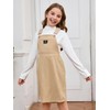 Milumia Girl Corduroy Crisscross Overall Dress with Pocket Khaki 9