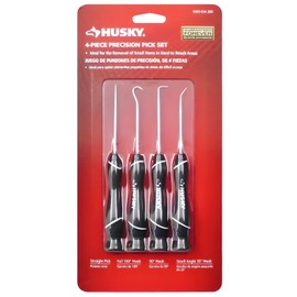 Husky 4-PC PRECISION HOOK & PICK TOOL SET: Straight Full 180° 90° Small Angle 35