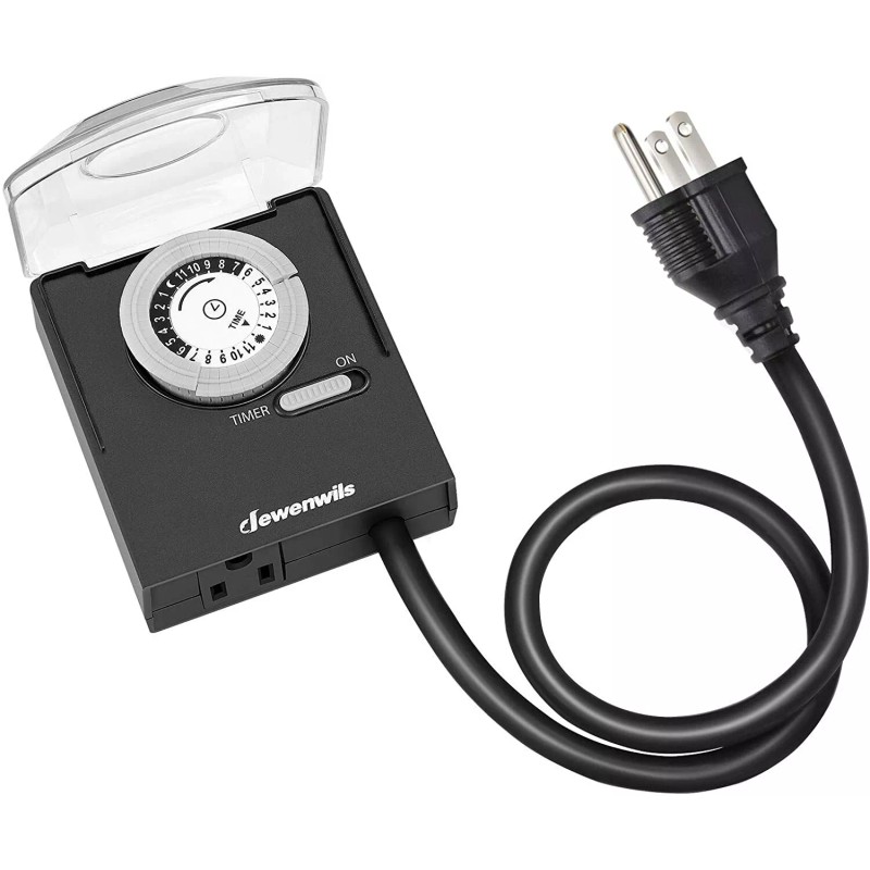 DEWENWILS Outdoor Electrical Outlet Timer Switch Plug in Waterproof Light