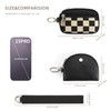 Wristlet Wallet for Women Checkered Dual Pouch Keychain Zip Around