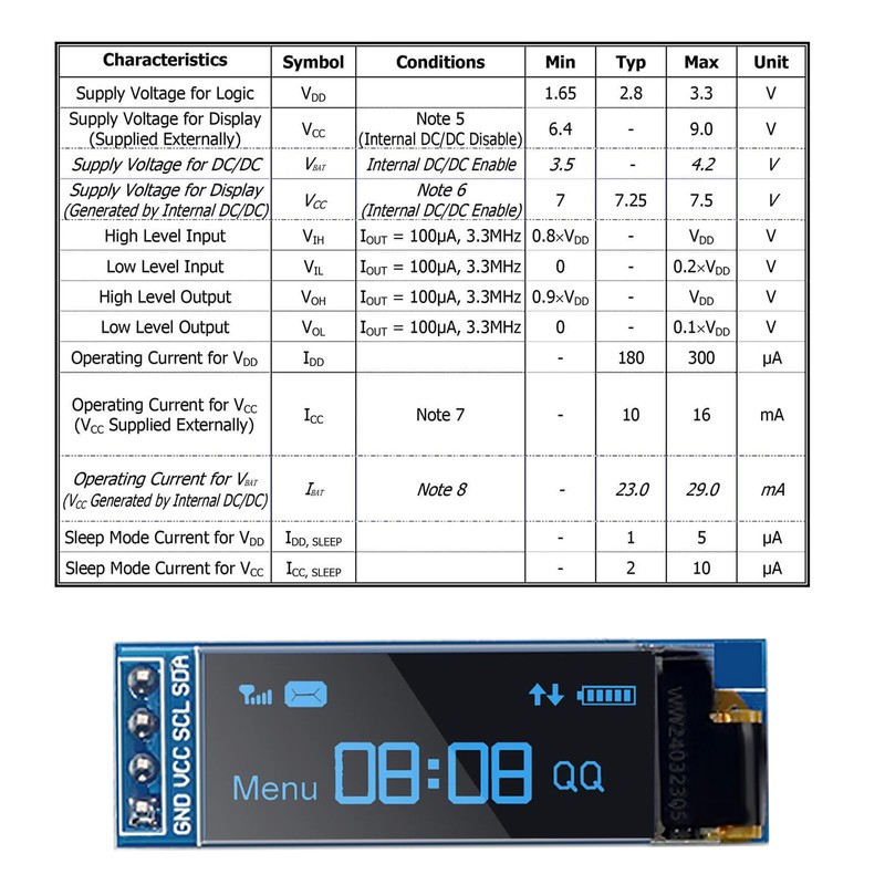 5pcs 0.91" OLED Display Module IIC I2C QIQIAZI IIC I2C