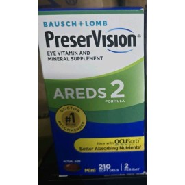 Bausch + Lomb PreserVision AREDS 2 Formula 210 ct. Minis exp date 2026