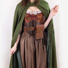 SUMGOGO Womens Corset Belt Belt Pouch Waist Bag Fanny Pack Phone Holder Medieval Renaissance Costume Accessories (Brown, S-Waist/25.6"-34")