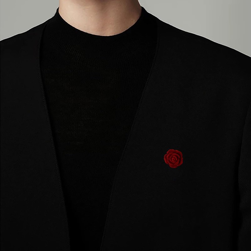 6 Pcs Red Rose Brooches Resin Floral Lapel Pins for