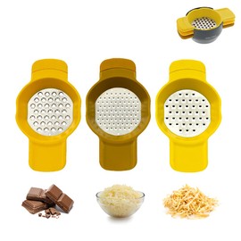 Calitek Grater Set of 3 Cheese Grater Lemon Zester for Kitchen Ginger Garlic Carrot Fruit Vegetable Mini Stackable Grater Set with Stainless Steel Blades Dishwasher Safe