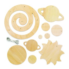Baker Ross AR676 Make Your Own Wooden Solar System mobile (Pack of 2) For Arts & Crafts, Science Projects