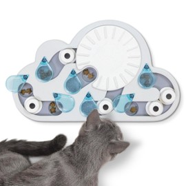 Catstages by Nina Ottosson Rainy Day Puzzle & Play Cat Puzzle Feeder – Interactive Treat Game for Indoor Cats, Level 3 Slow Feeder Enrichment Toy, 13.8" x 14"