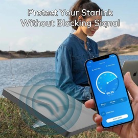 XNEWA Starlink Mini Protective Cover, Zero Signal Blocking Design with UV-Resistant & Hanging Hooks for Outdoor Adventures, Starlink Mini Cover, Starlink Accessories (Grey)