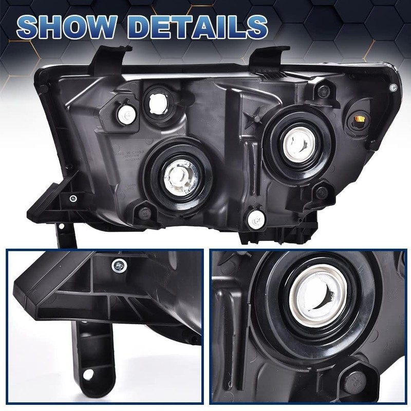 PIT66 Headlights Assembly Pair Fit for 2007-2013 Tundra (W/O Headlight