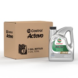Castrol Actevo 4T 20W-50 Synthetic Blend Motorcycle Oil, 1 Gallon, Pack of 3