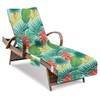 Lounge Chair Towel Cover, Chaise Lounge Cover, Flower and Leaves