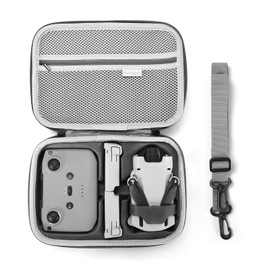 Uvafly Mini 3/Mini 4 Pro Case, PU Travel Case, Compact Storage Bag for DJI Mini 3/Mini 3 Pro/Mini 4 Pro Drone RC-N1/RC-N2 Controller Accessories, gray, Plain