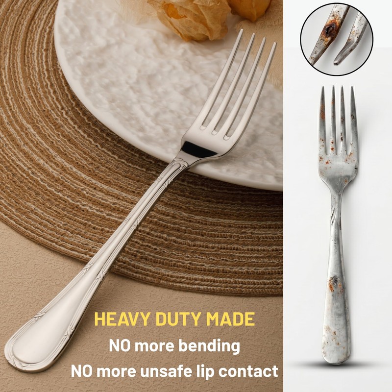 VIVANI Luxury Silverware Set, 16 Piece Premium Flatware Set with