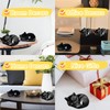 NATOSU Black Obsidian Cat Crystals Shiny Sleeping Cat Statue Healing
