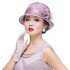 Sinamay Flower Bowler Hats for Women Elegant Sun Protection Cap